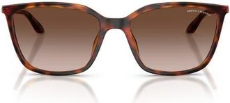 A|X Armani Exchange 55mm Square Sunglasses in Shiny Havana/brown Gradient at Nordstrom