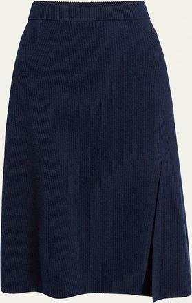Moncler Wool-Cashmere Midi Skirt