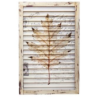 Nearly Natural Maple Leaf Window Shutter Wall D&eacute;cor in Cream at Nordstrom