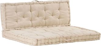vidaXL Cojines Para Muebles De Palets 2 Unidades Algod&oacute;n Beige Vidaxl