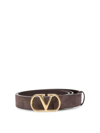 Valentino Garavani Vlogo Signature Suede Leather Belt