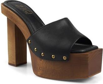 Zigi Soho Cassidey Leather Platform Slide Sandal in Black Leather at Nordstrom, Size 11