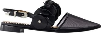 Toga Archives Zwarte Leren Slingbacks Puntige Neus - Dames - Ballerinas - Zwart - 36 EU - Leer - Schoenen