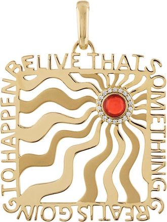 Eden Presley Believe Fire Opal & Diamond Pendant in Fire Opal/White Diamond at Nordstrom