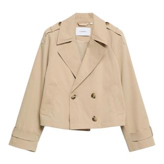 Comma Cropped Trench-jas - Dames - Trenchcoats - Beige - L - Jassen