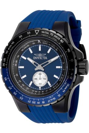 Invicta Aviator 49300 Heren Horloge - Quartz Uurwerk - Roestvrij Staal met blauwe Wijzerplaat - 50mm