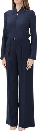 Patrizia Pepe Blue Polyester Elastane Elegant Jumpsuit