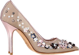 Dior Pre-owned Womens Floral-Embellished Pumps in Multicolor Satin - Multicolour - Size EU 37