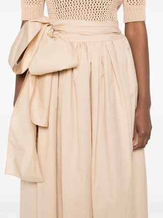 Fabiana Filippi Womens Pleated Midi Skirt Beige Ss25 W