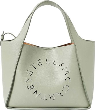 Stella McCartney Light Green Logo Medium Tote