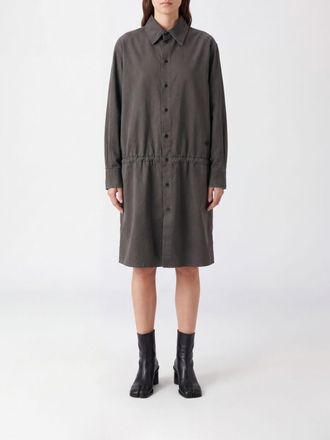 Maison Margiela Mini abito chemisier in gabardine con coulisse in vita