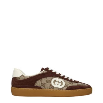 Gucci Herens Sneakers beige/bruine stof