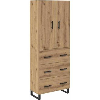 vidaXL Highboard 2 pcs Artisan Oak Engineered Wood and Glass vidaXL