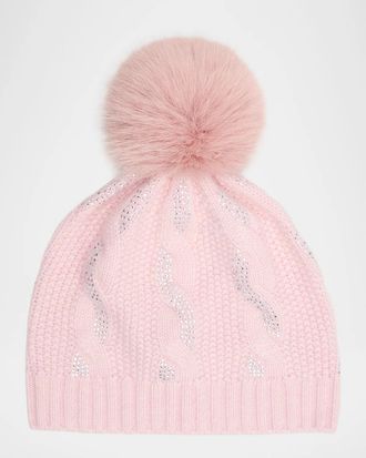 Sofiacashmere Chunky Cable-Knit Cashmere Beanie