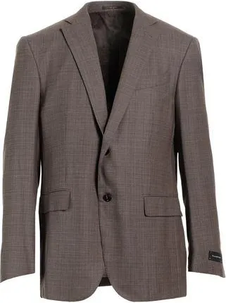 Ermenegildo Zegna Single-Breasted Blazer for Men in Brown with Lapel Collar