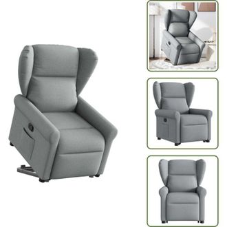 vidaXL Poltrona per anziani - vidaXL Poltrona Alzapersona Reclinabile Grigio Chiaro in Tessuto - Poltrona elettrica