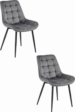 OEM Silla Bera - Terciopelo Gris Oscuro / Patas Negras X 2