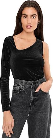 AllSaints Ari Velvet Top Womens Clothing Black : UK 14 (US Womens 10), Polyester