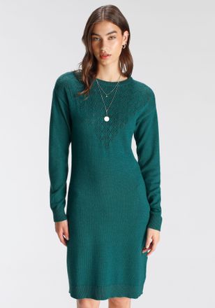 Tamaris Strickkleid TAMARIS, Damen, Gr. 34, N-Gr, gr&uuml;n (pertol melange), Strick, Obermaterial: 50% Viskose, 28% Polyester, 22% Polyamid, figurumspielend mini,
