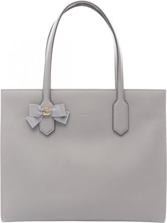 Gucci Gray Leather Handbag Tote Bag (Pre-Owned)