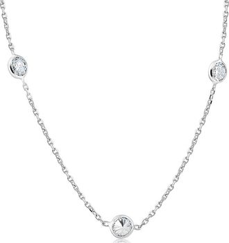 Pompeii3 2 Ct Diamonds By The Yard Necklace 14K White Gold Lab Grown Diamond