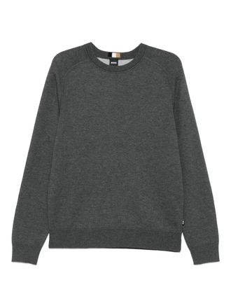 BOSS crew-neck sweatshirt - men - Cotton/Virgin Wool - L - Grey