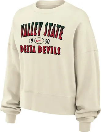 Nike Womens College (Mississippi Valley State University) Phoenix Fleece Crewneck Sweatshirt in White | W33302MVSU26-SAI