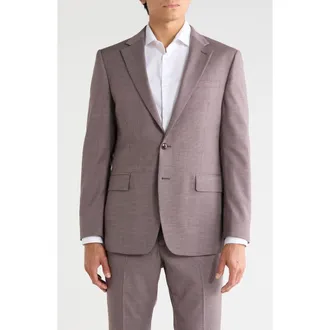 Original Penguin Stretch Wool Blend Suit Jacket in Mauve at Nordstrom Rack, Size 38 Regular
