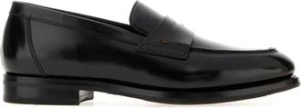 Santoni Colin Loafers - Heren - Loafers - Zwart - 43 1/2 EU - Leer - Schoenen