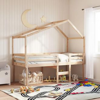 vidaXL Cama Alta Con Techo Madera Maciza De Pino 80x200 Cm Vidaxl