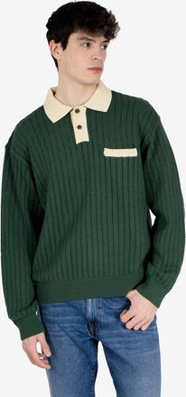 Obey Jasper polo sweater pine needle multi