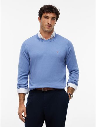 Tommy Hilfiger Mens Solid Crewneck Sweater - Washed Ink - XXXL