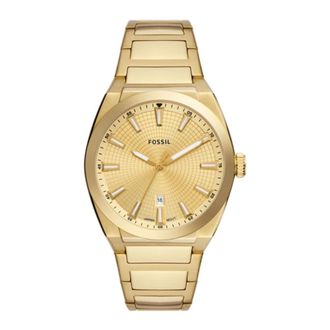 Fossil Accessoires, Heren, Geel, ONE Size, Everett Drie-Wijzer Datum Horloge
