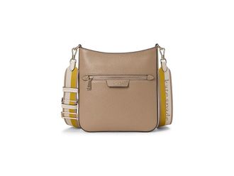Kate Spade New York Hudson Colorblocked Pebbled Leather Messenger Crossbody Cross Body Womens Handbags Timeless Taupe/Multi, Leather/Silk