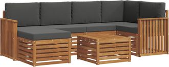 vidaXL Conjunto De Sof&aacute;s De Exterior 7 Uds. Natural Y Antracita Vidaxl