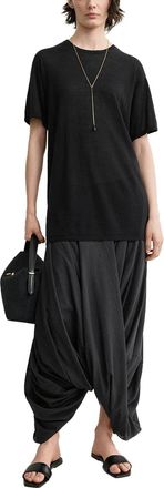 Toteme Lyocell-Cashmere Knit T-Shirt - Black