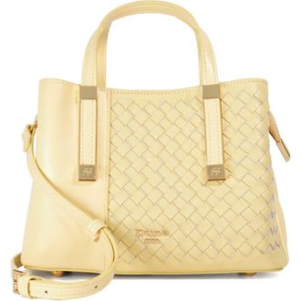 Dune London Dinkydorry Faux Leather Top Handle Bag in Lemon Synthetic at Nordstrom