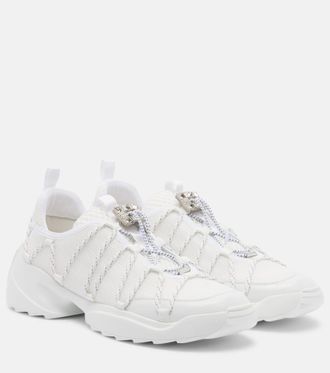 Roger Vivier Viv Zag leather-trimmed mesh sneakers