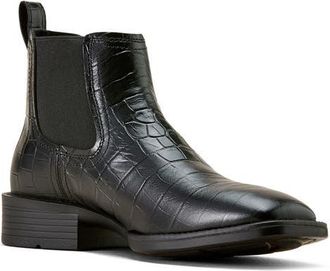 Ariat Booker Wide Square Toe Western Chelsea Boot in Black at Nordstrom, Size 11.5