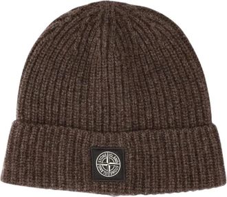 Stone Island Lichte RWS Geelong Wol Muts - Heren - Hoeden - Bruin - ONE Size - Wol - Accessoires
