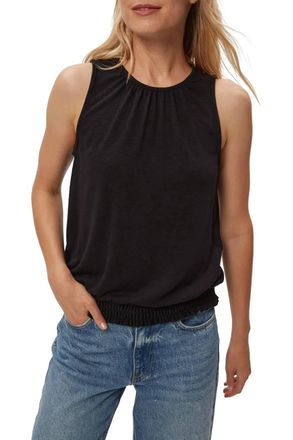 Michael Stars Akira Tank With Smocked Bottom Top In Black