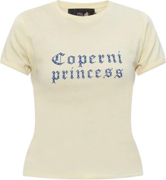 Coperni Princess T-Shirt - Dames - T-shirts - Geel - S - Katoen - Tops
