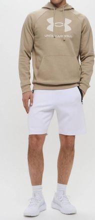 Under Armour Rival Fleece Logo Hoodie In Beige