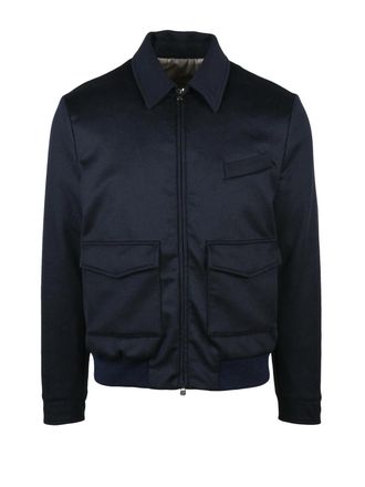 LUIGI BORRELLI NAPOLI Wool-Silk Aviator Jacket