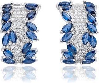 Suzy Levian Cubic Zirconia Huggie Hoop Earrings in Blue at Nordstrom Rack