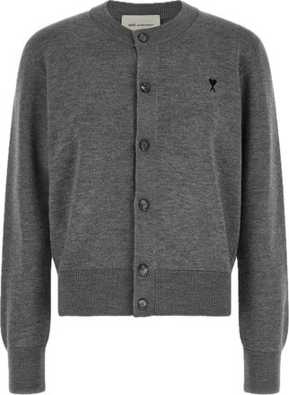 Ami (WMNS) AMI Cardigan Grey FKC361-001-A336