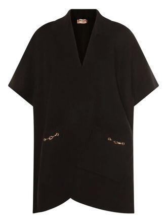 Twin-Set ribbed chain-embellished jacket - women - Viscose/Polyester/Polyamide - OS - Black