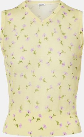 Jil Sander Floral cotton-blend top