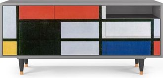 StoryZ Mueble de TV multicolores 2 cajones y 2 puertas L 125 cm