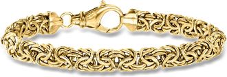 Ross-Simons 18kt Gold Over Sterling Silver Small Byzantine Bracelet